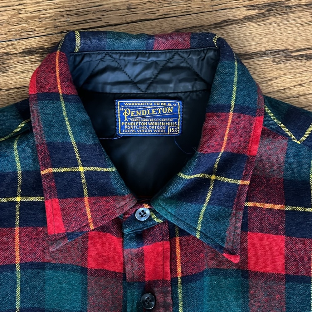 Pendleton Wool Button Down Red And Green Plaid Sm… - image 2